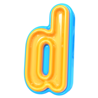 Blue With Yellow Font d 3D Rendering png