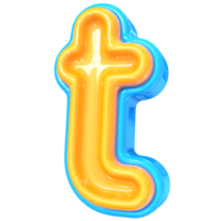 Blue With Yellow Font t 3D Rendering png