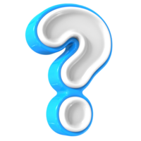 Blue With White Question Mark 3D Rendering png