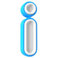 Blue With White Font i 3D Rendering png