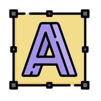 a letter a icon in a square frame vector