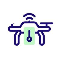 a blue and green icon of a drone with a wifi signal vector