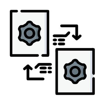a file with a gear on it and a file with a gear on it vector