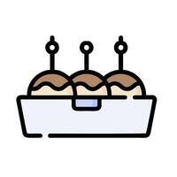 ice cream in a tray icon illustration vector