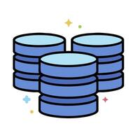 a stack of blue data storage containers vector