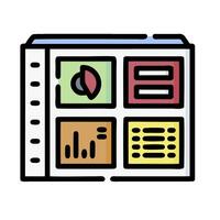 a folder with various icons on it vector