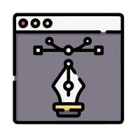 a computer screen with a pen and a light bulb vector