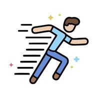 a man running with a star in his hand vector