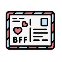 a letter with the word bff on it vector