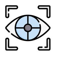 an eye icon with a cross in the middle vector