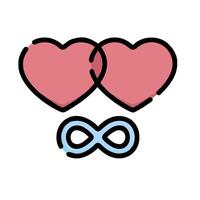 two hearts with an infinity symbol on top vector