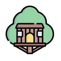 Tree house icon illustration design vector