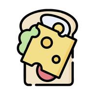 a slice of cheese and a slice of bread with a slice of cheese vector