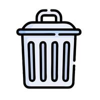 A trash can icon on a white background vector