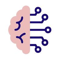 a brain with a circuit board on it vector