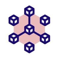 a hexagonal logo with four cubes in it vector