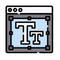 a computer screen with the letter t on it vector