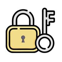 a lock and key icon on a white background vector