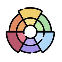 a colorful circle with four different colors vector