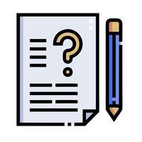 question mark icon with pencil on paper illustration design vector