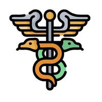a medical symbol with two snakes and a staff vector