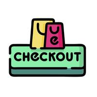 checkout icon on white background vector