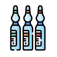 three bottles of medicine with different colors vector