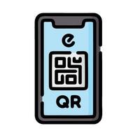 qr code icon for mobile phone vector