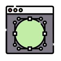 a computer monitor with a green screen in the center vector