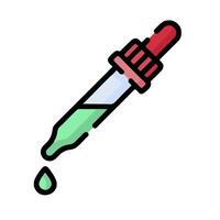 a syringe with a green liquid dripping out of it vector