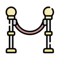 a barrier with two poles and a rope vector
