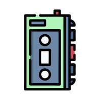 a cassette player icon on a white background vector