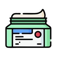 a jar of cream with a red band on top vector