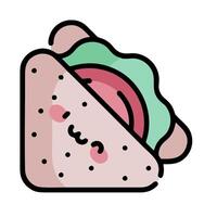 a cute taco with a face on it vector