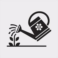 Silhouette Watering Can Crisp White Background vector