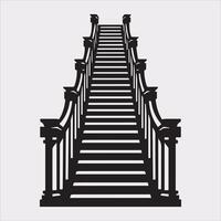 Minimalist Stairs Icon Silhouette Design for Architecture vector