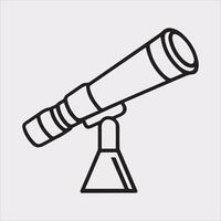 a telescope icon in a line style vector