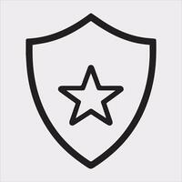 Shield Silhouette Icon Line Art on White Background vector