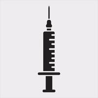 Syringe Icon Minimal Silhouette Design on White vector