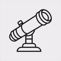 Telescope Silhouette Icon Minimalist Design on White vector