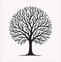 Create with Winter Tree Silhouette on White Background vector