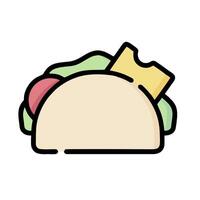 taco icon illustration on white background vector
