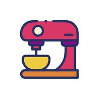 a pink mixer with a bowl on top vector