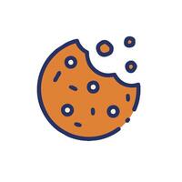 a cookie with a hole in it and a piece of ice cream vector