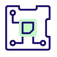 a square with a blue and green square on it vector