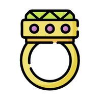 a ring with a green stone on it vector