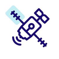 a blue icon of a device with a radio antenna vector