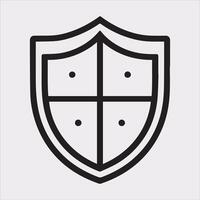 Shield Line Icon Simple Silhouette Design vector