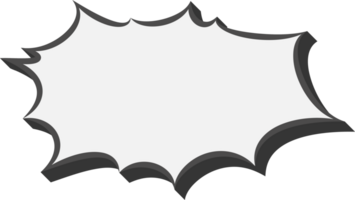 Manga speech bubble. Comic text frame with pop art effect. Balloon chat shape for dialog. Cloud for shock shout and scream action messages. Irregular cartoon decoration png