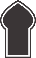 Ramadan frame shape. Door and window arch with Islamic design. Muslim oriental gate. Indian vintage arc with traditional ornament. Architecture element and sticker png